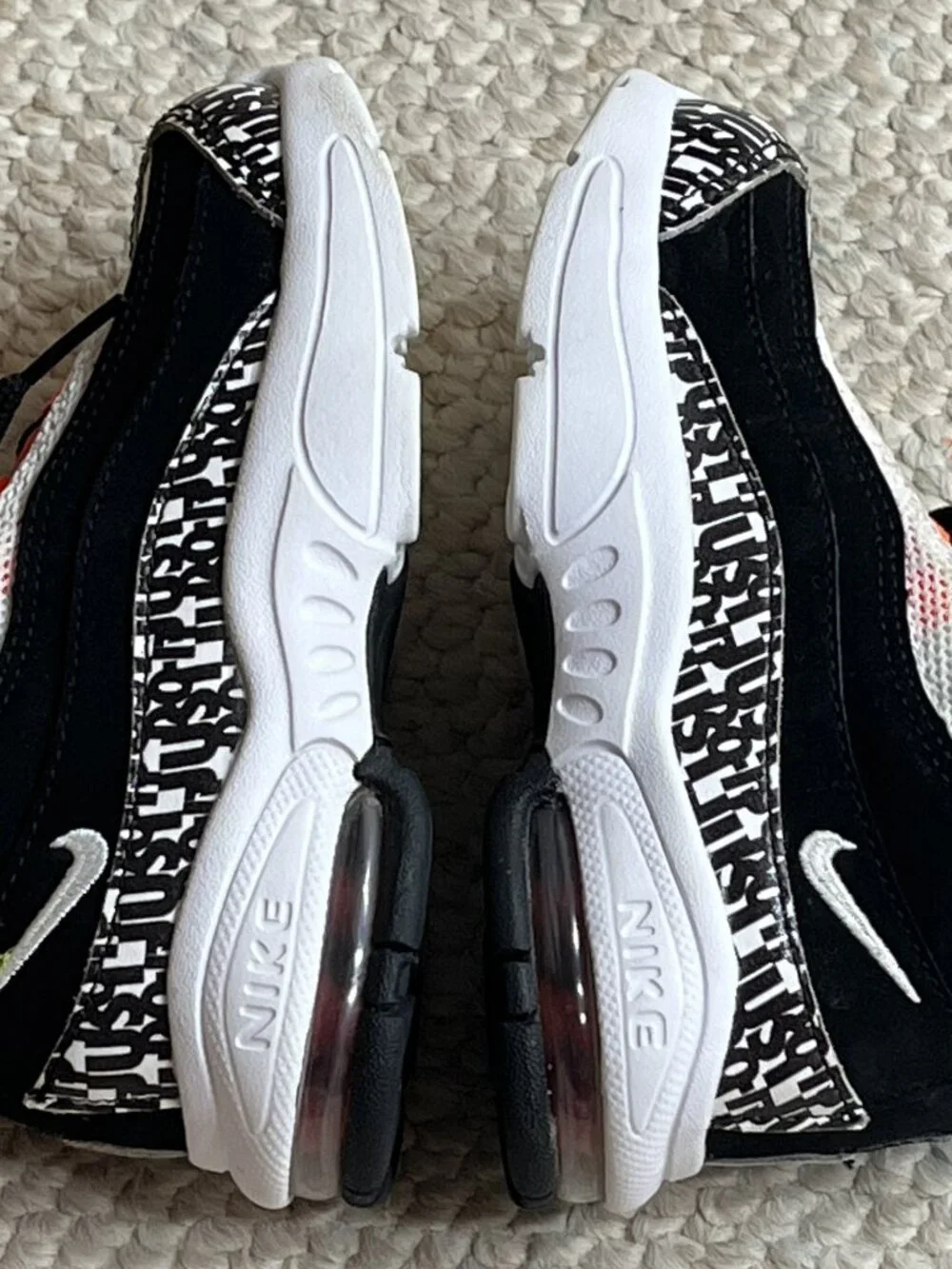 NIKE Air Max Just Do It Toddler Size 7C Black White Sneakers Shoes AV6143-001